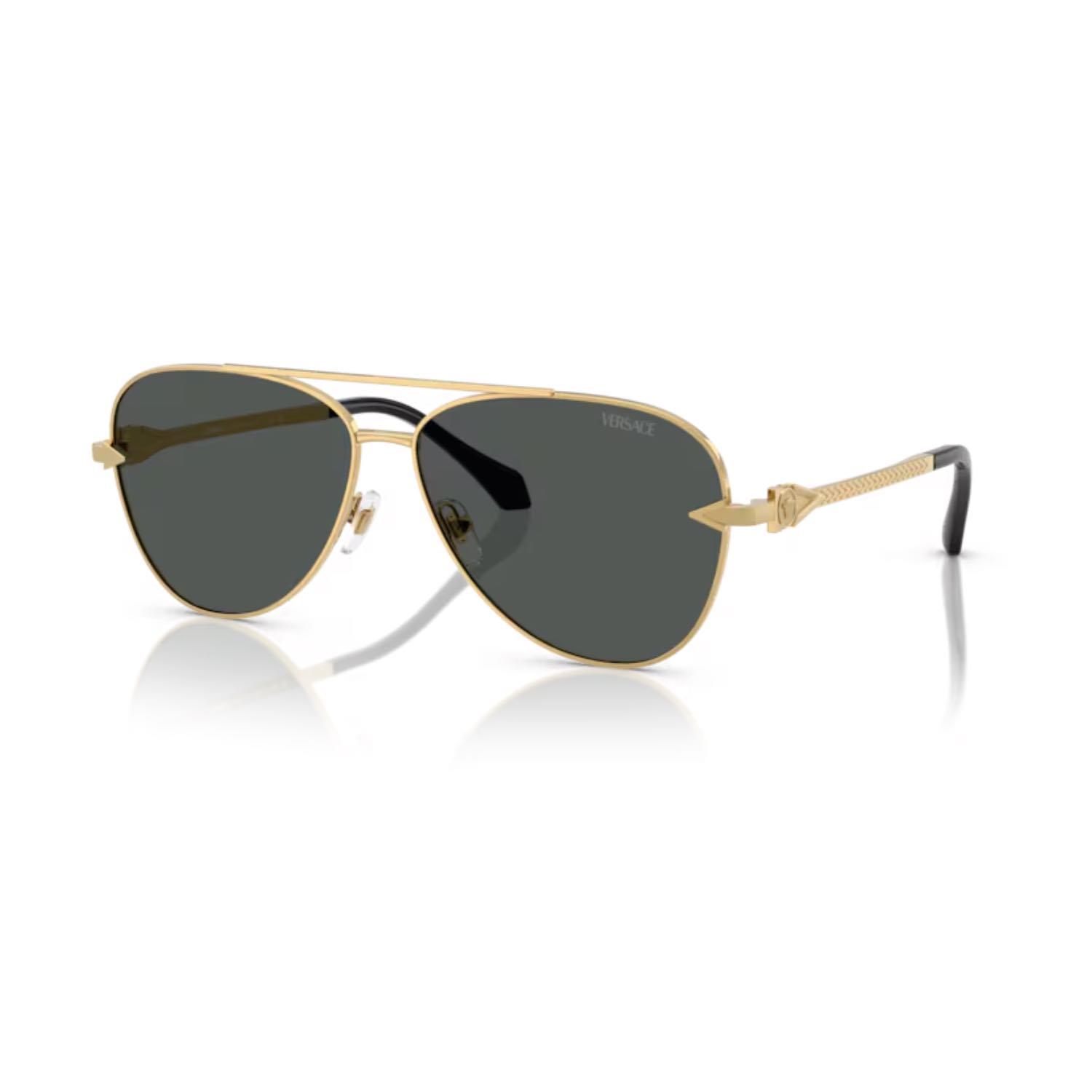 Versace VE 2283 100287 61 Erkek Pilot Gold Metal Güneş Gözlüğü