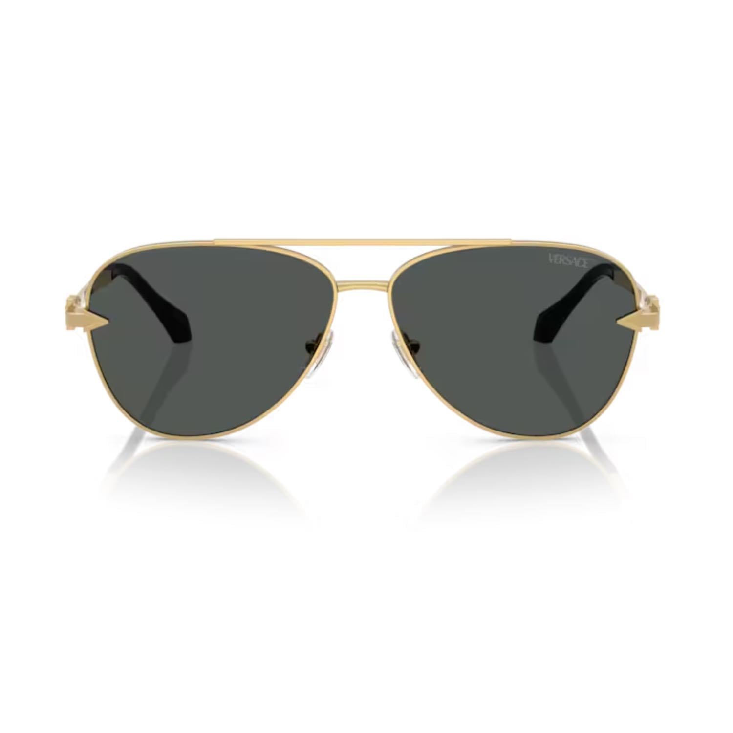Versace VE 2283 100287 61 Erkek Pilot Gold Metal Güneş Gözlüğü