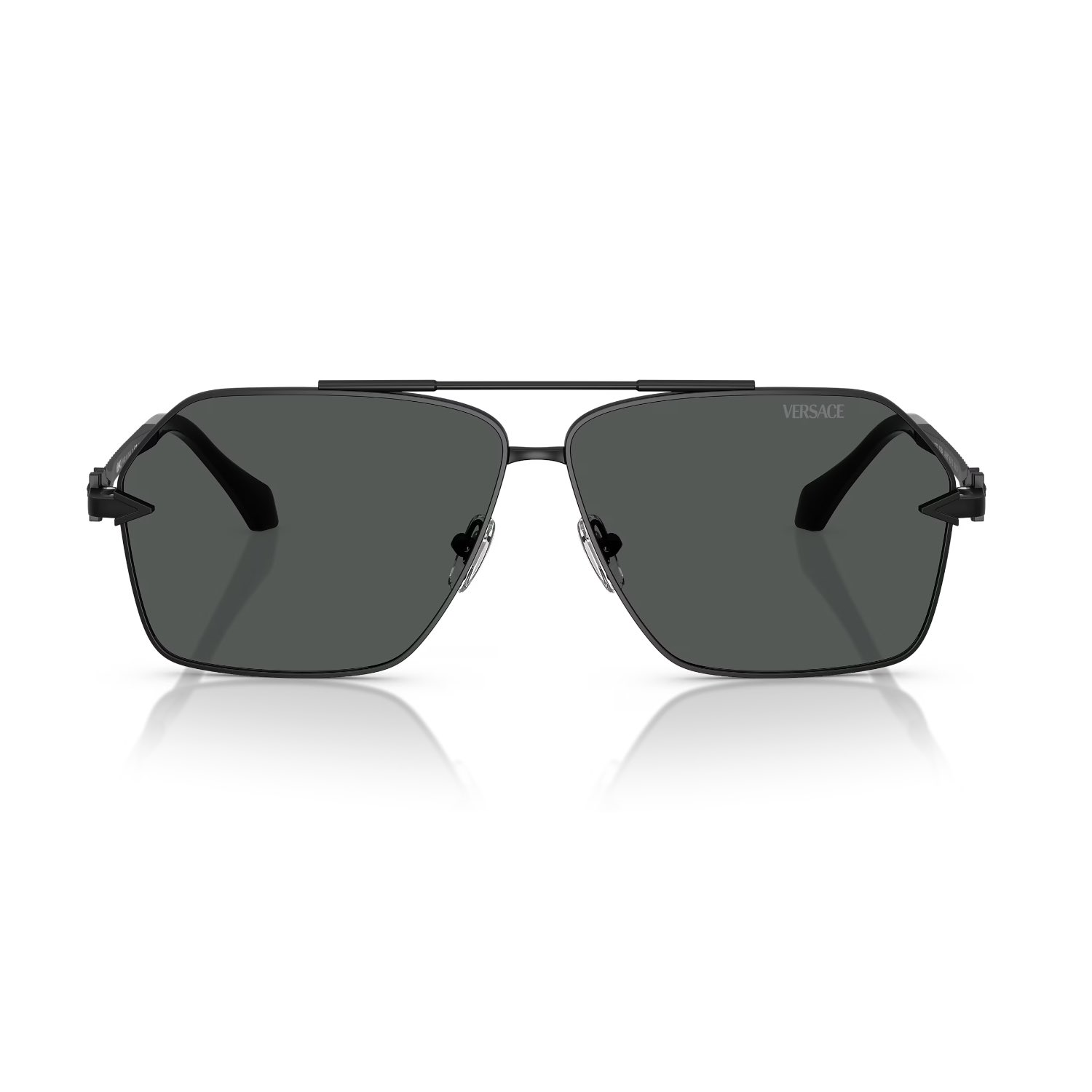 Versace VE 2284 143687 63 Erkek Geometrik Siyah Metal Güneş Gözlüğü