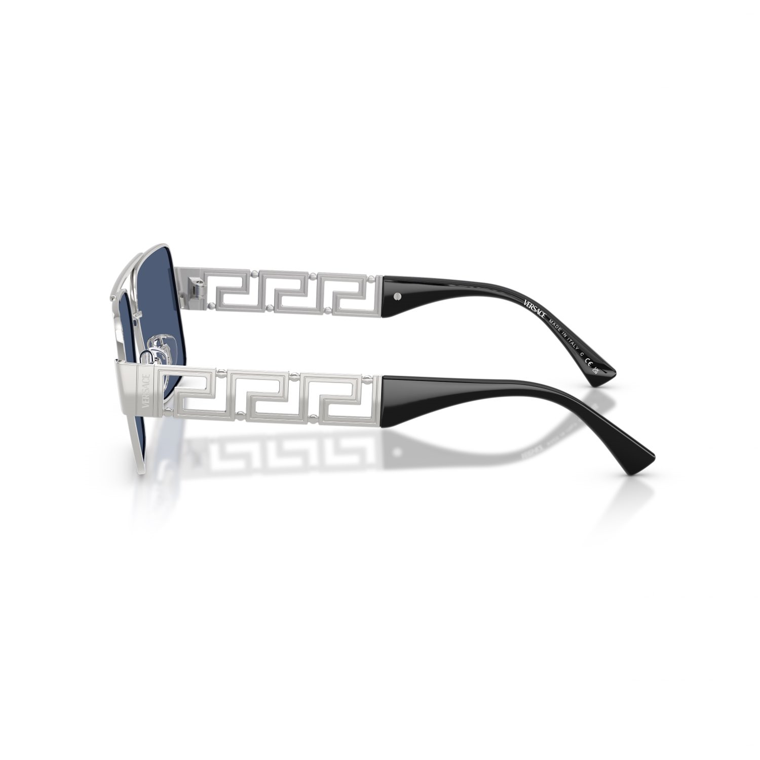 Versace VE 2290 100180 61 Erkek Dikdörtgen Gümüş Metal Güneş Gözlüğü