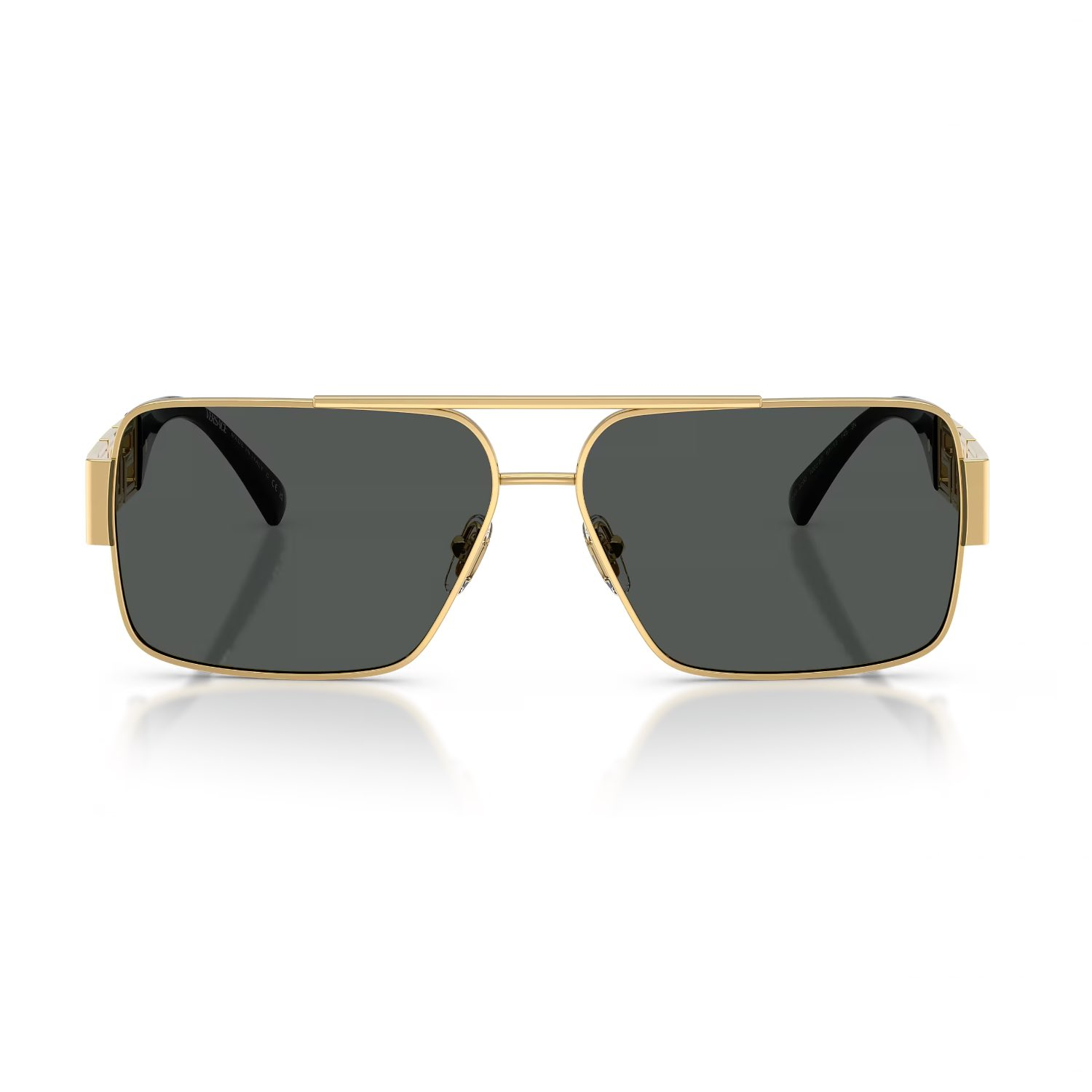 Versace VE 2290 100287 61 Erkek Dikdörtgen Gold Metal Güneş Gözlüğü