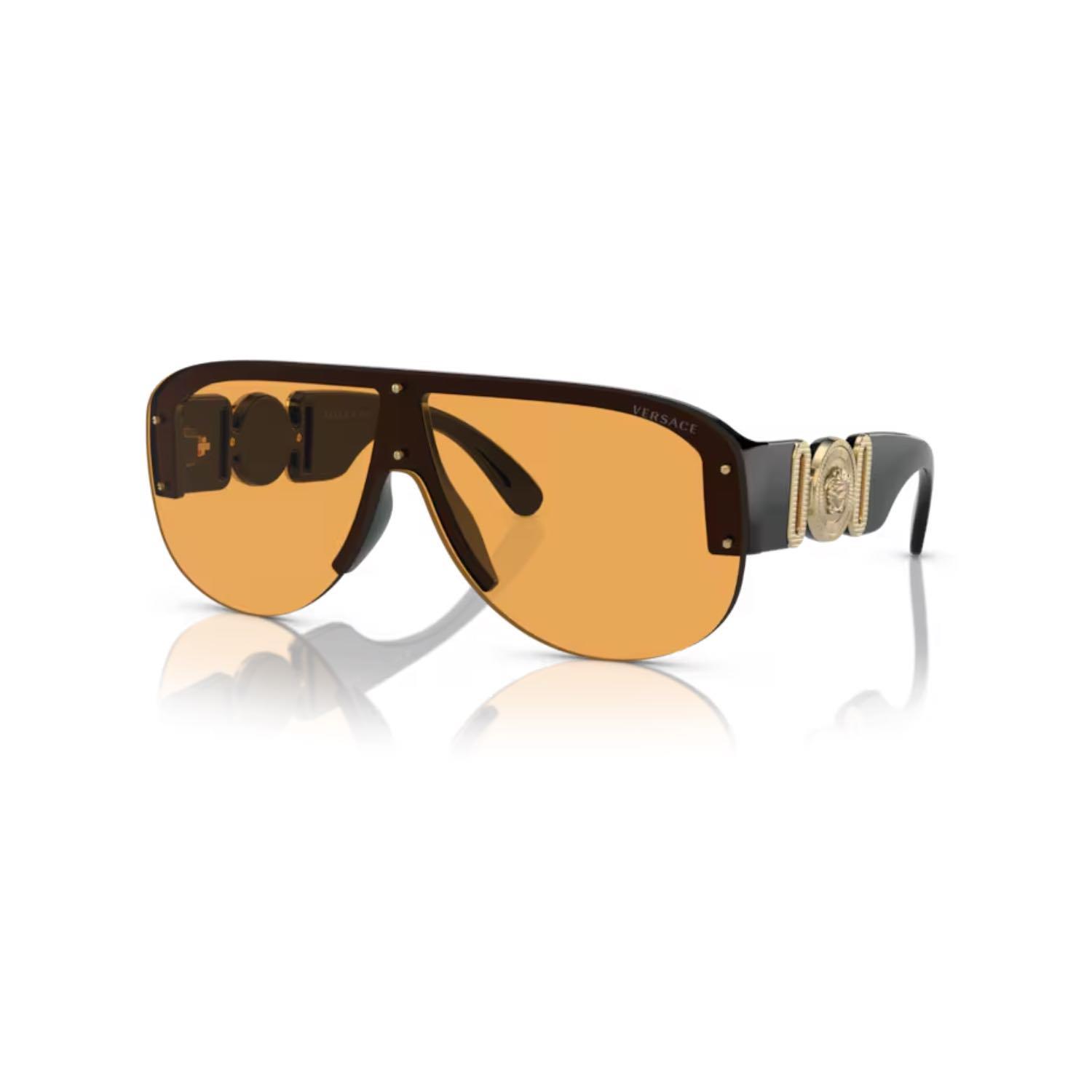 Versace VE 4391 GB17 48 Unisex Geometrik Siyah Kemik Güneş Gözlüğü