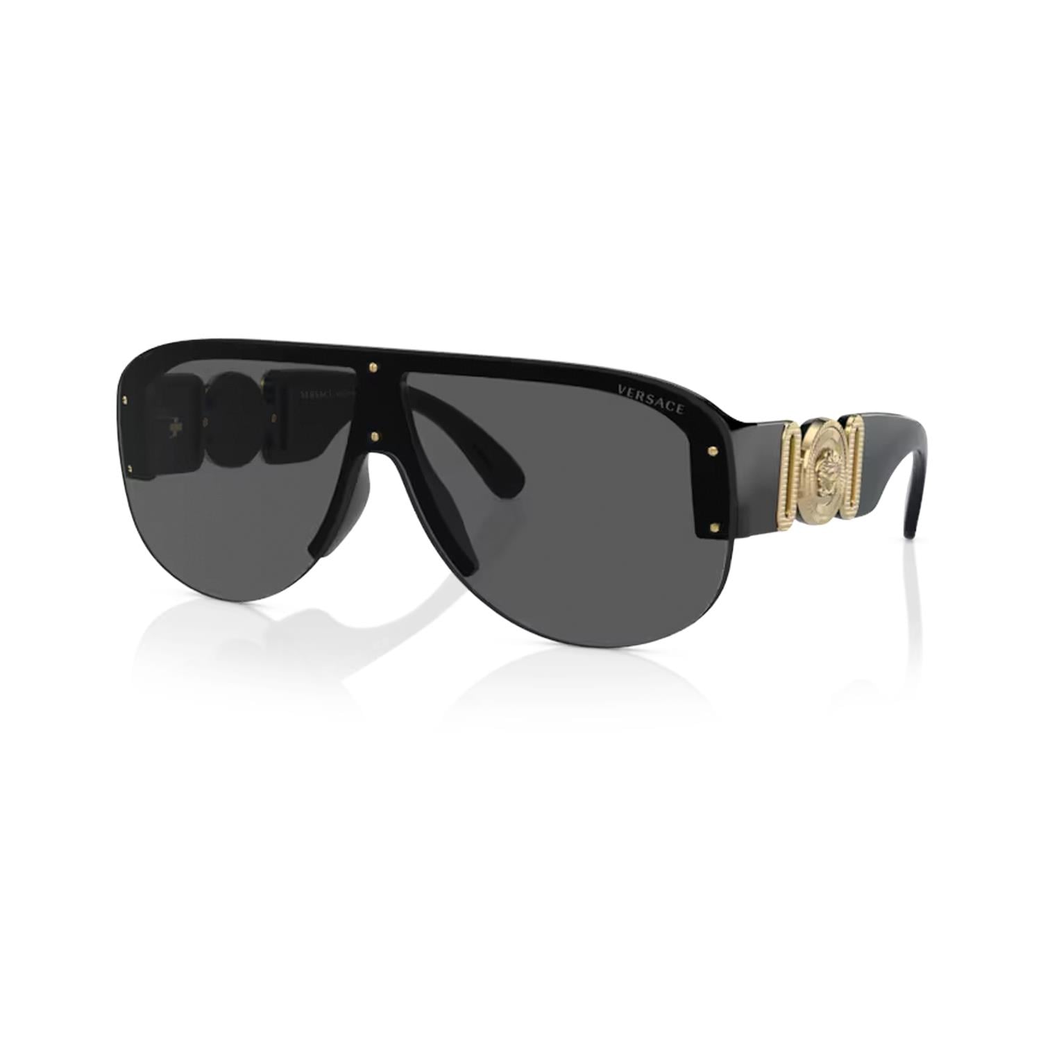 Versace VE 4391 GB187 48 Unisex Geometrik Siyah Kemik Güneş Gözlüğü