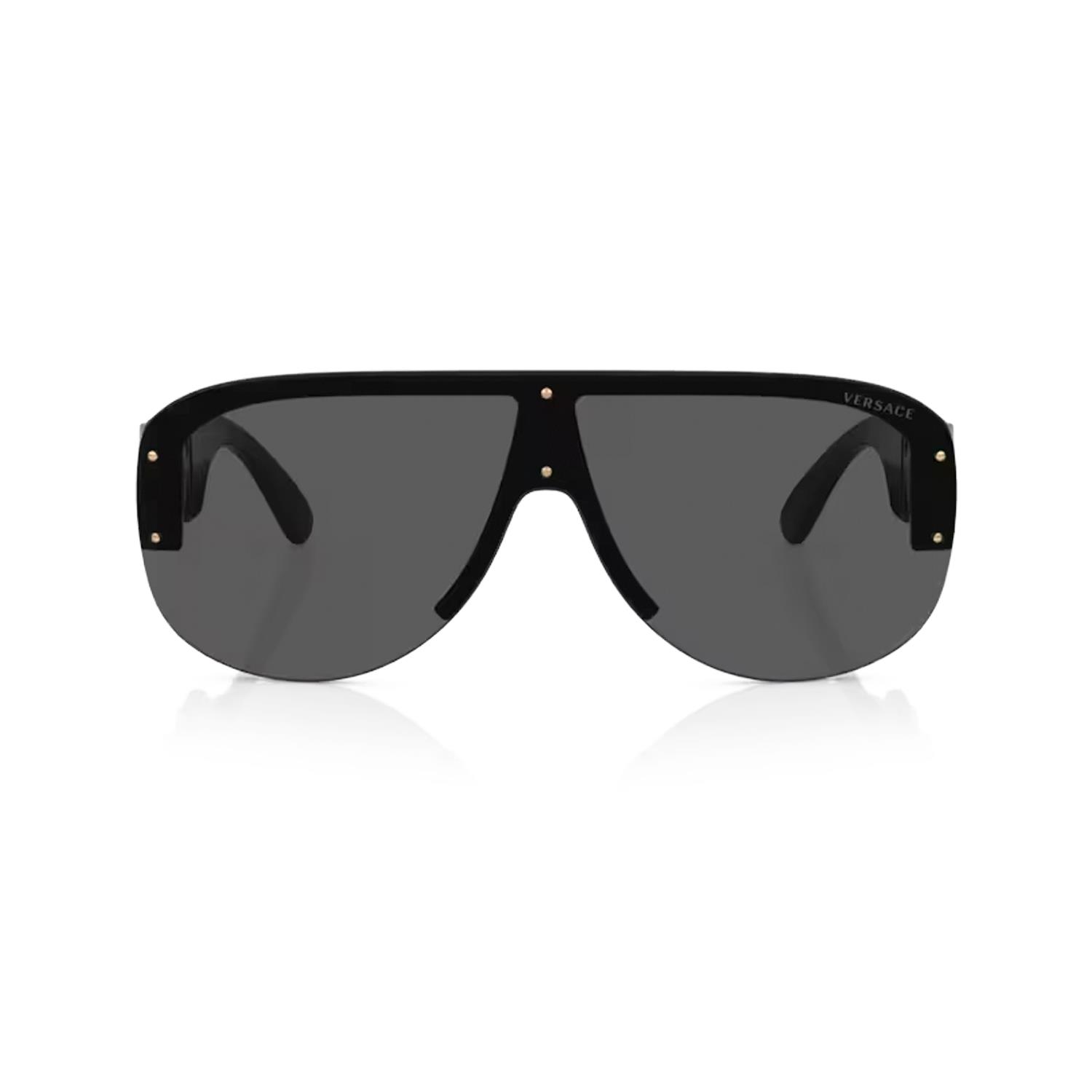 Versace VE 4391 GB187 48 Unisex Geometrik Siyah Kemik Güneş Gözlüğü