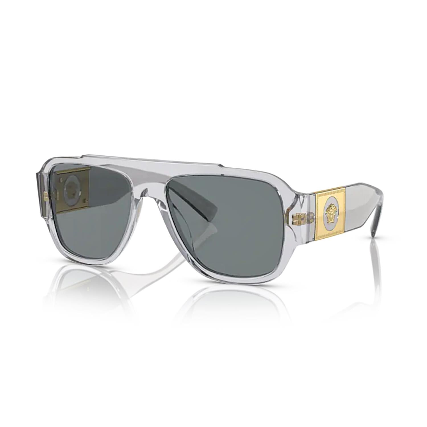 Versace VE 4436U 530580 57 Erkek Şeffaf Gri Kemik Güneş Gözlüğü