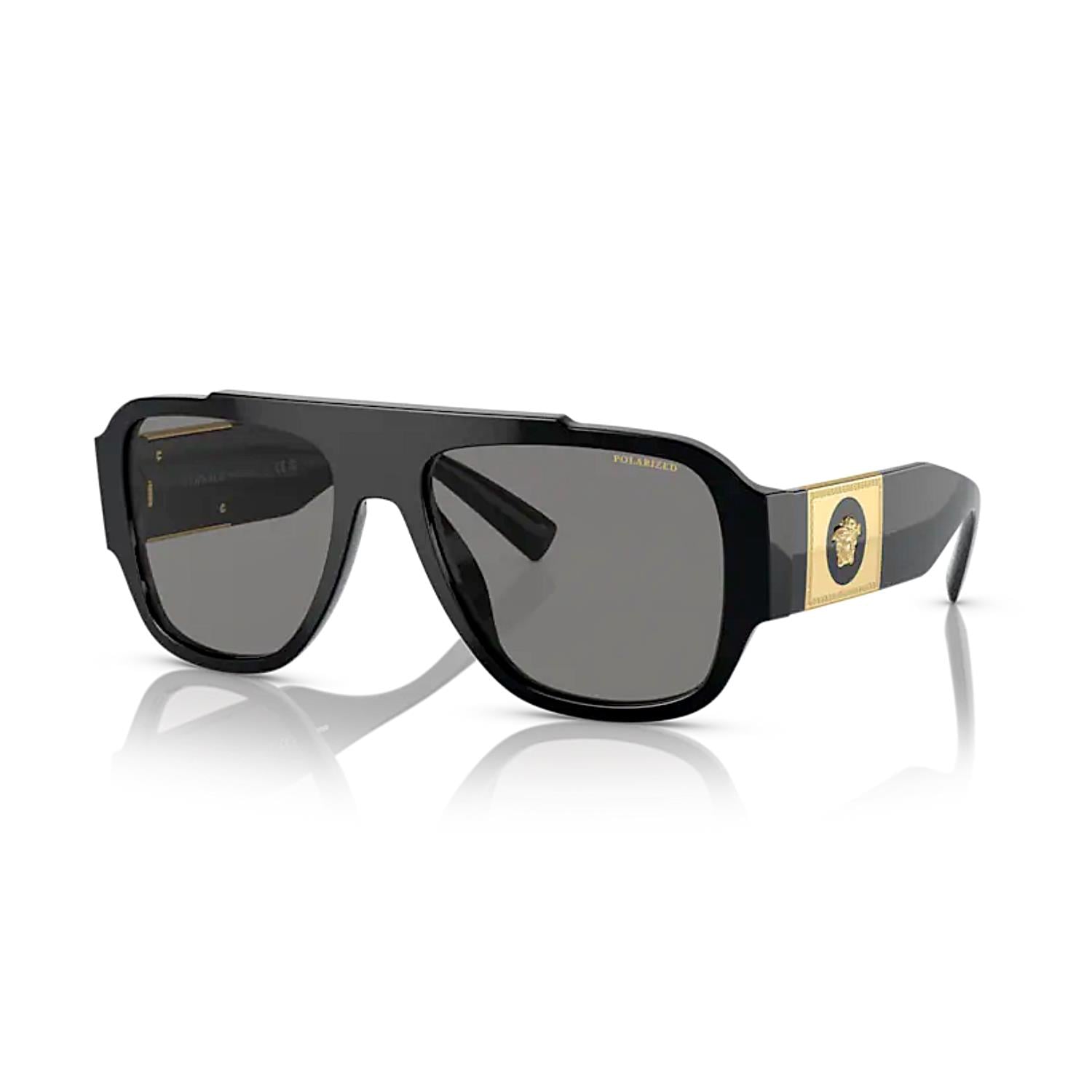 Versace VE 4436U GB181 57 Polarize Erkek Siyah Kemik Güneş Gözlüğü