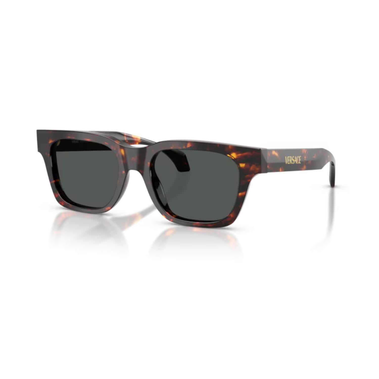 Versace VE 4486 550987 52 Unisex Kare Kırçıllı Kahverengi Kemik Güneş Gözlüğü
