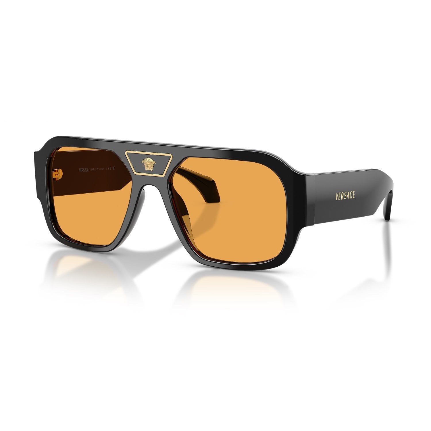 Versace VE 4508U GB17 56 Erkek Kare Siyah Kemik Güneş Gözlüğü