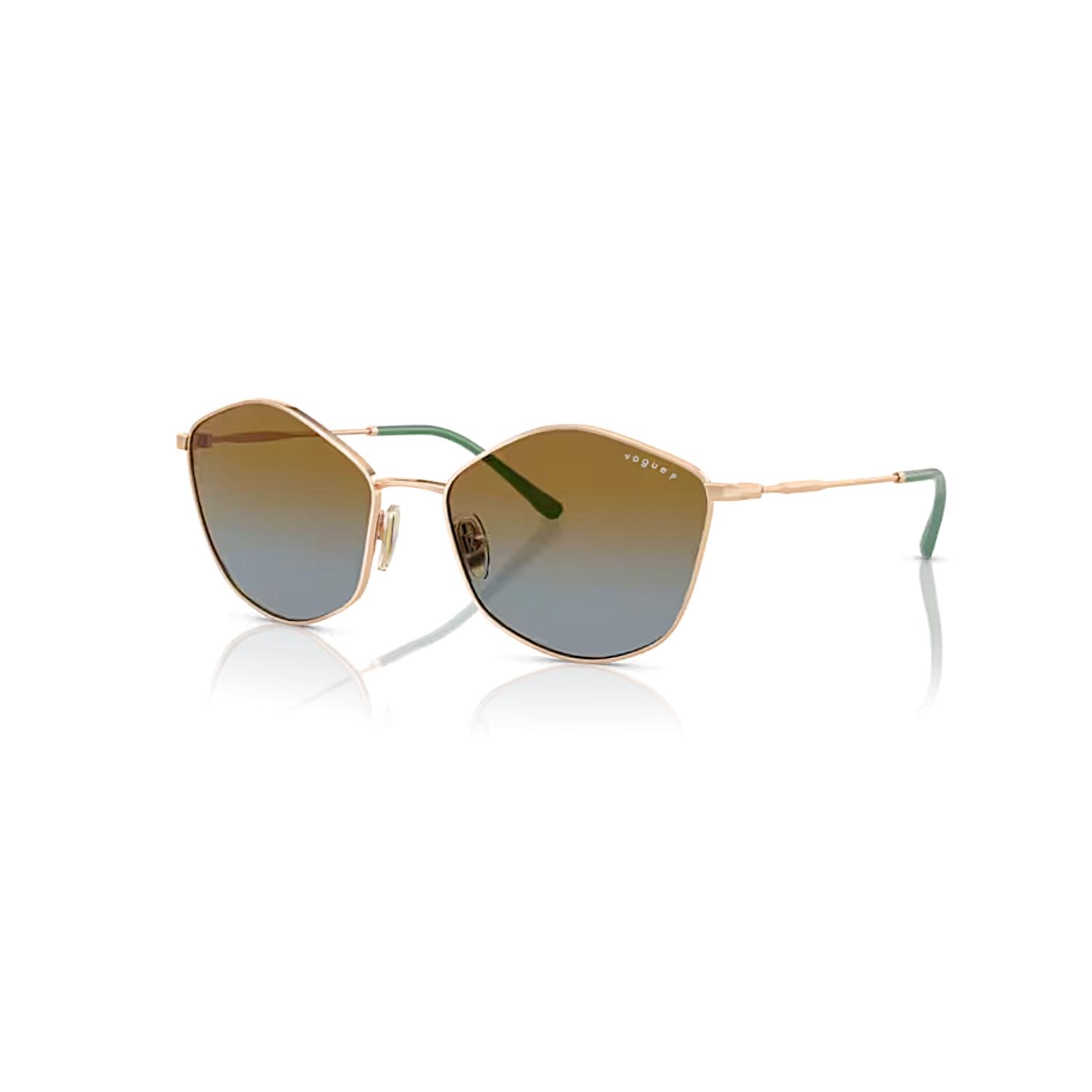 Vogue VO 4282S 51521F 56 Polarize Kadın Geometrik Rose Gold Metal Güneş Gözlüğü
