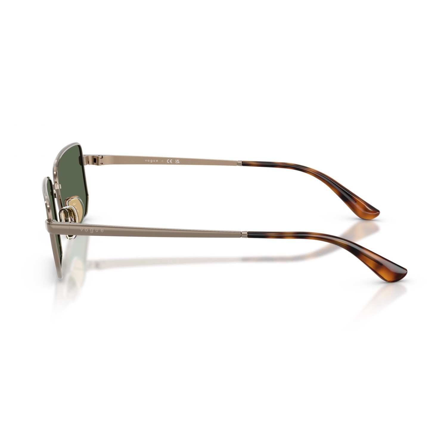 Vogue VO 4352S 513871 56 Unisex Dikdörtgen Kahverengi Metal Güneş Gözlüğü