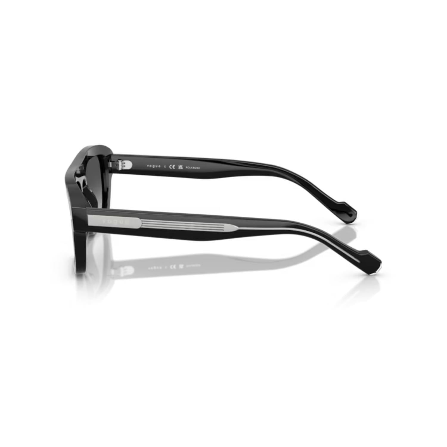 Vogue VO 5620S W44T3 53 Polarize Unisex Geometrik Siyah Kemik Güneş Gözlüğü