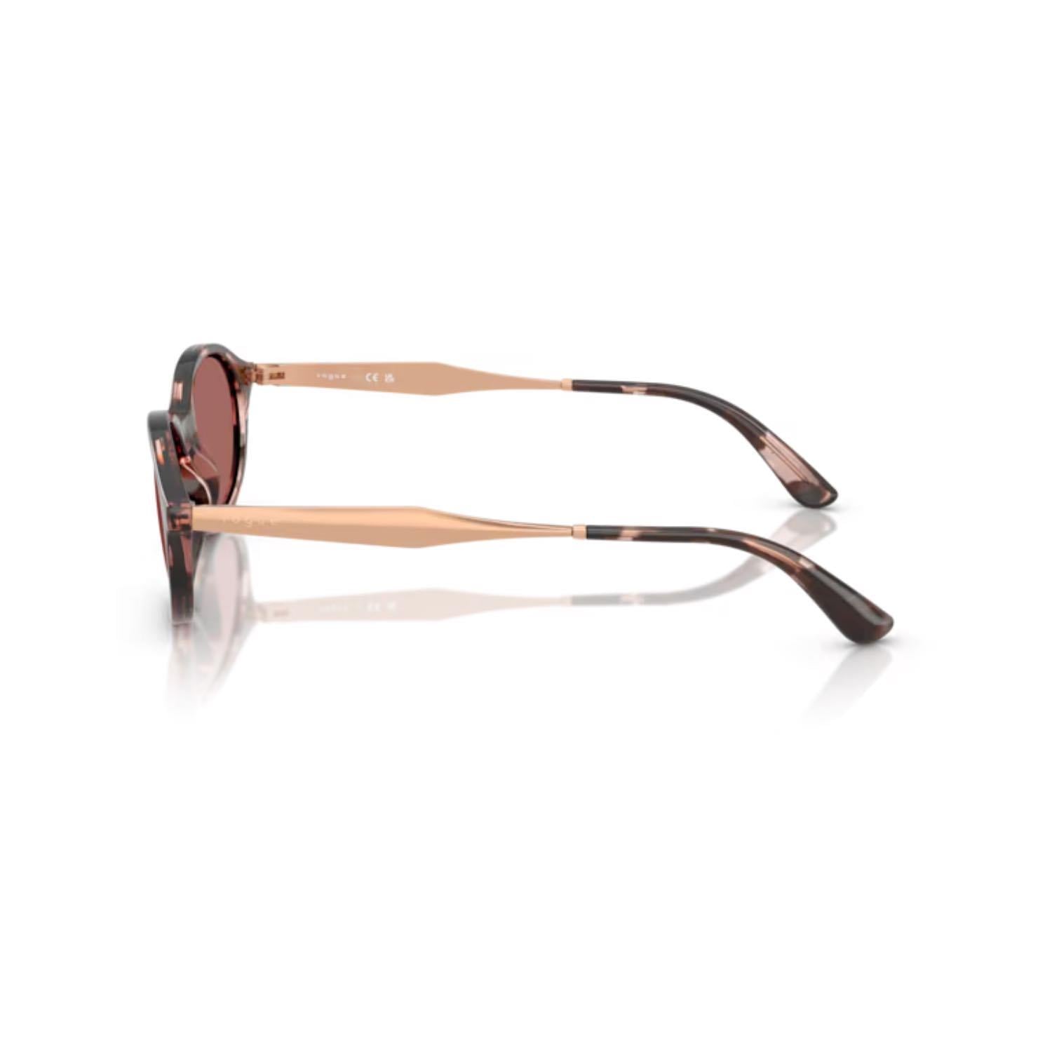 Vogue VO 5625S 319969 52 Kadın Oval Rose Gold Kırçıllı Kahverengi Kemik Güneş Gözlüğü