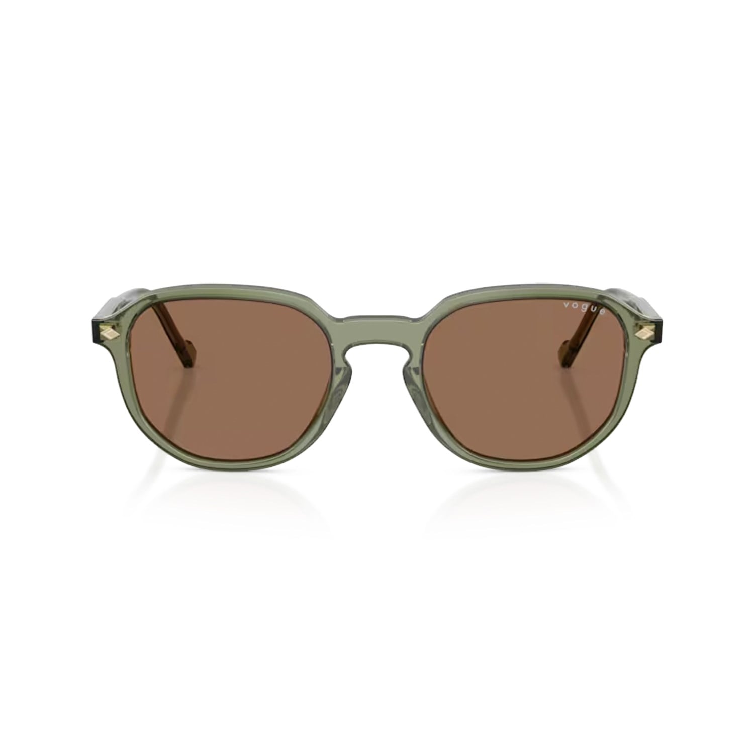 Vogue VO 5707S 318773 51 Unisex Oval Şeffaf Yeşil Kemik Güneş Gözlüğü