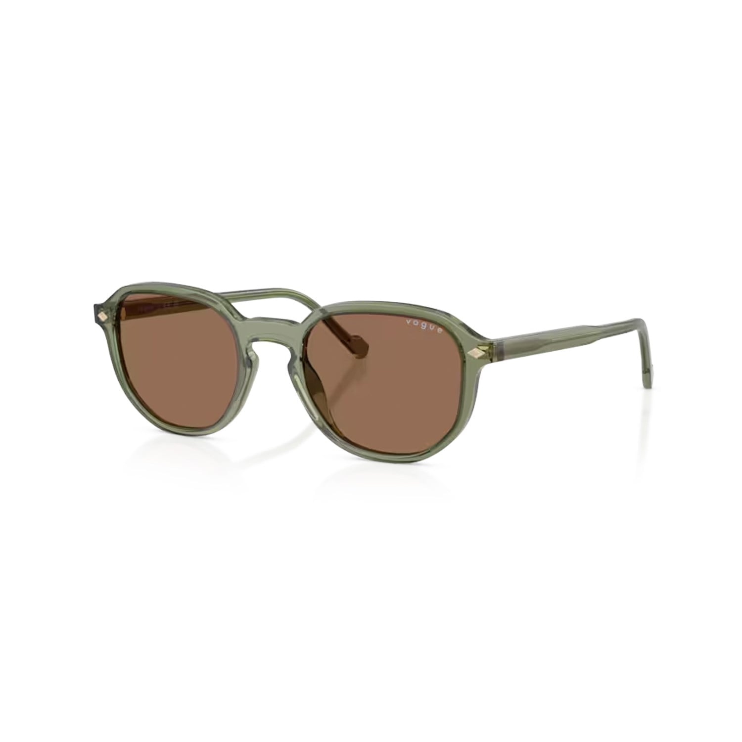 Vogue VO 5707S 318773 51 Unisex Oval Şeffaf Yeşil Kemik Güneş Gözlüğü