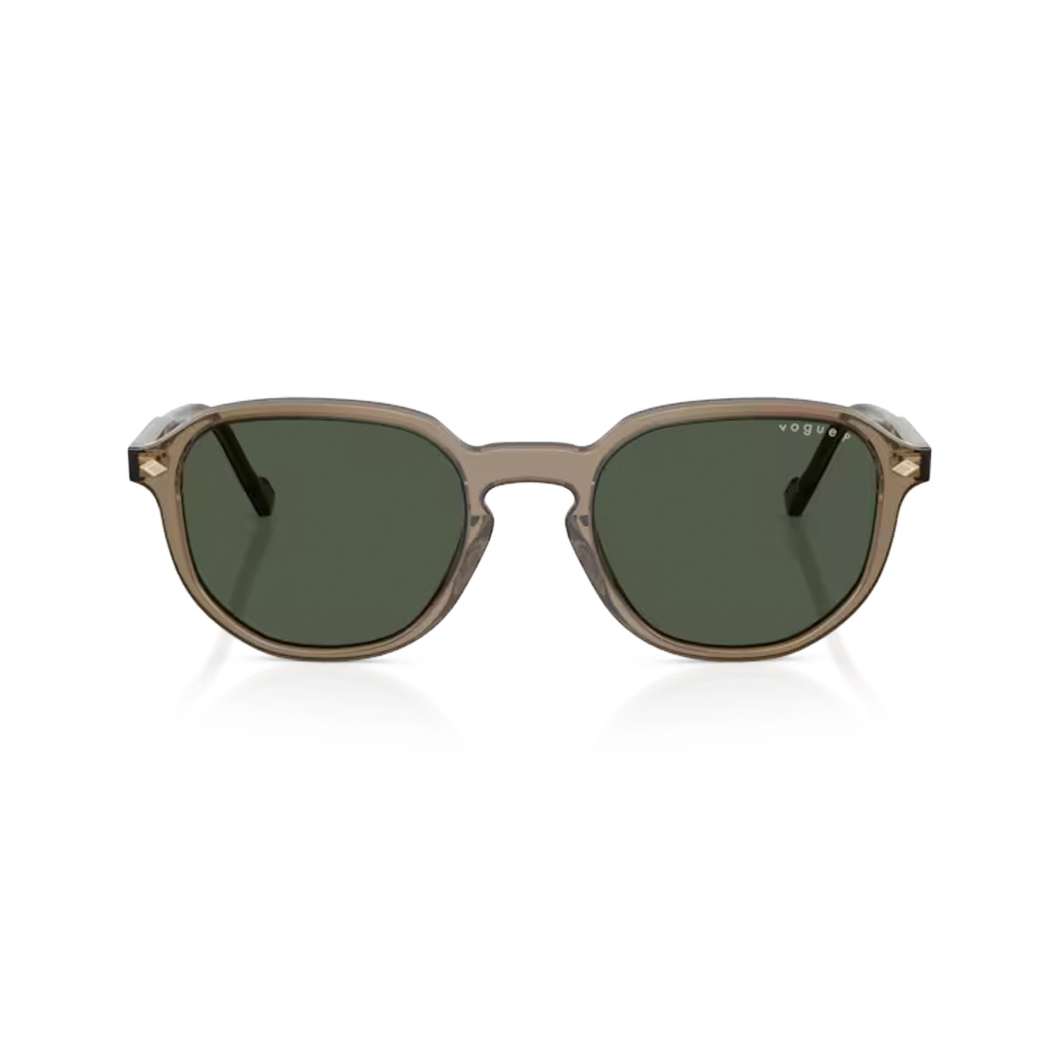 Vogue VO 5707S 32939A 51 Unisex Polarize Oval Şeffaf Kahverengi Kemik Güneş Gözlüğü