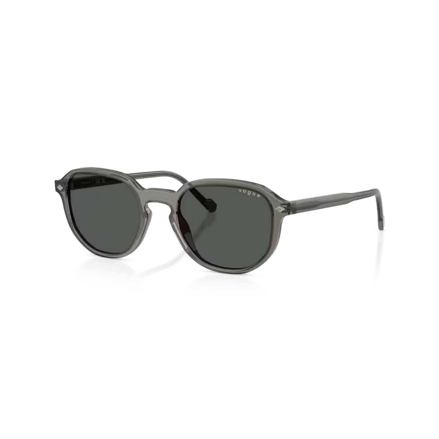 Vogue VO 5707S 329487 51 Unisex Oval Şeffaf Gri Kemik Güneş Gözlüğü