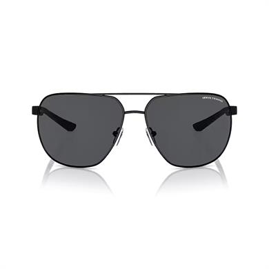 Armani Exchange AEX 2047S 600087 63 Erkek Oval Mat Siyah Metal Güneş Gözlüğü