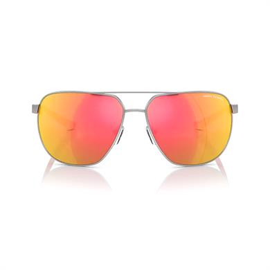 Armani Exchange AEX 2047S 60456Q 63 Erkek Oval Mat Gümüş Metal Güneş Gözlüğü