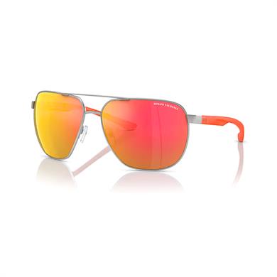 Armani Exchange AEX 2047S 60456Q 63 Erkek Oval Mat Gümüş Metal Güneş Gözlüğü