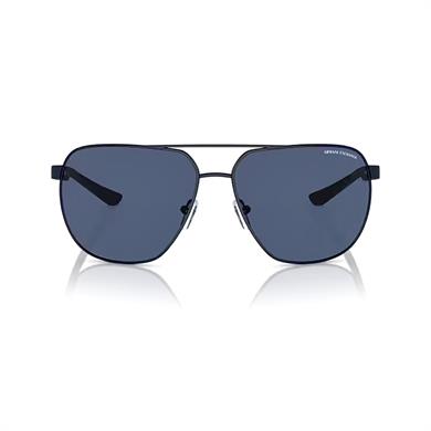 Armani Exchange AEX 2047S 609980 63 Erkek Oval Lacivert Metal Güneş Gözlüğü