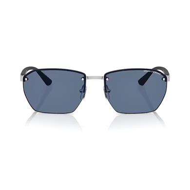 Armani Exchange AEX 2048S 604580 59 Erkek Dikdörtgen Mat Gümüş Metal Güneş Gözlüğü