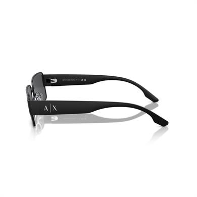 Armani Exchange AEX 2052S 600087 57  Erkek Dikdörtgen Siyah Metal Güneş Gözlüğü