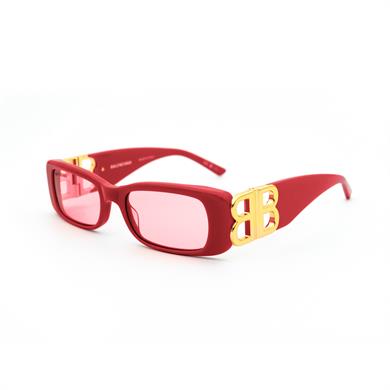 Balenciaga BB 0096S 003 51 Kadın Kırmızı Dikdörtgen Güneş Gözlüğü