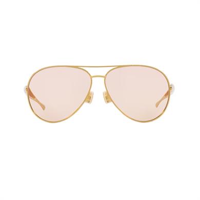 Bottega Veneta BV 1305S 002 64 Unisex Pilot Gold Metal Güneş Gözlüğü