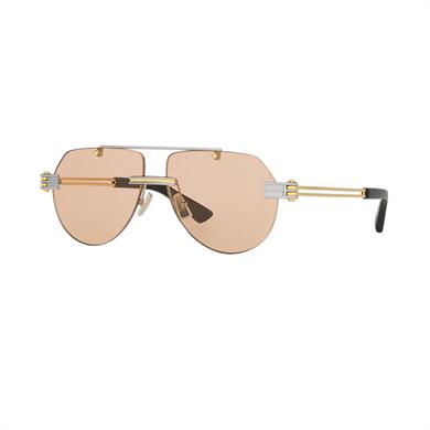 Bottega Veneta BV 1342S 002 59 Erkek Geometrik Gri Metal Güneş Gözlüğü