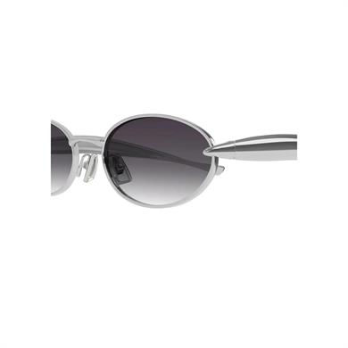 Bottega Veneta BV 1386S 003 57 Kadın Oval Gri Metal Güneş Gözlüğü