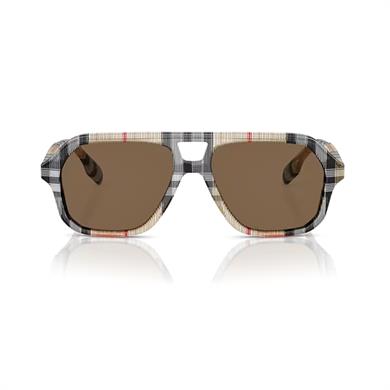 Burberry Junior OJB 4340 377873 50 Çocuk Geometrik Bej Ekose Desenli Kemik Güneş Gözlüğü