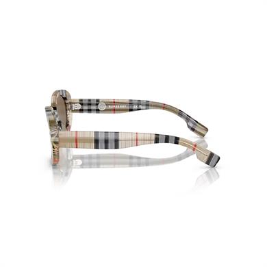Burberry Junior OJB4339 377873 48 Çocuk Oval Bej Ekose Desenli Kemik Güneş Gözlüğü