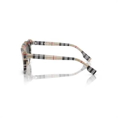 Burberry Junior OJB4355 377887 43 Çocuk Yuvarlak Bej Ekose Desenli Kemik Güneş Gözlüğü