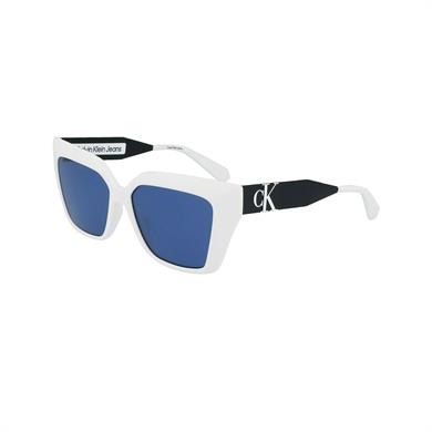 Calvin Klein Jeans CKJ 22639S 100 55 Kadın Cat Eye Beyaz Kemik Güneş Gözlüğü