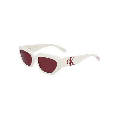 Calvin Klein Jeans CKJ 23652S 100 54 Kadın Cat Eye Beyaz Kemik Güneş Gözlüğü