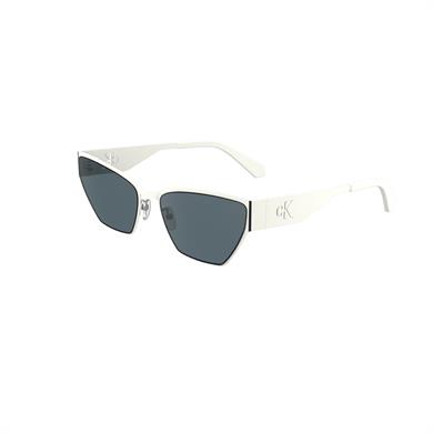 Calvin Klein Jeans CKJ 24207S 100 58 Unisex Geometrik Beyaz Metal Güneş Gözlüğü