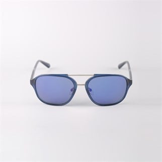Calvin Klein Jeans CKJ 19517S 401 56 Erkek Dikdörtgen Şeffaf Mavi Kemik Güneş Gözlüğü