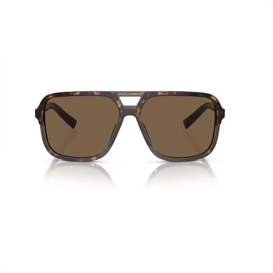 Dolce Gabbana DG 4354 50273 58 Erkek Kare Kırçıllı Kahverengi Kemik Güneş Gözlüğü