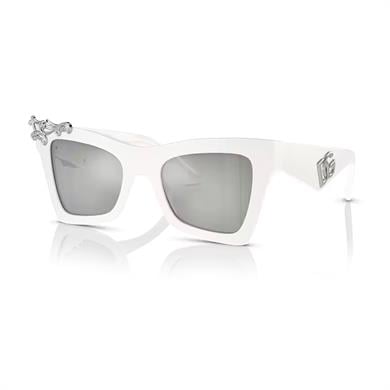 Dolce Gabbana DG 4434 33128V 51 Aynalı Kadın Beyaz Cat Eye Güneş Gözlüğü