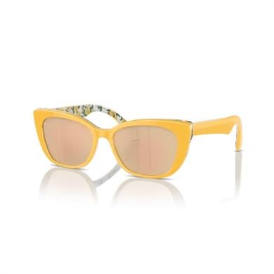 Dolce Gabbana DX 4427 34437J 49 Çocuk Cat Eye Sarı Kemik Güneş Gözlüğü