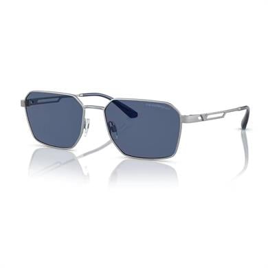 Emporio Armani EA 2140 304580 57 Unisex Gümüş Dikdörtgen Güneş Gözlüğü