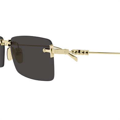 Gucci GG 1941S 001 56 Unisex Dikdörtgen Gold Metal Güneş Gözlüğü