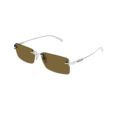 Gucci GG 1941S 002 56 Unisex Dikdörtgen Gümüş Metal Güneş Gözlüğü