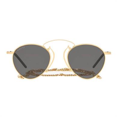 Gucci GG 1034S 002 48 Kadın Oval Gold Metal Güneş Gözlüğü