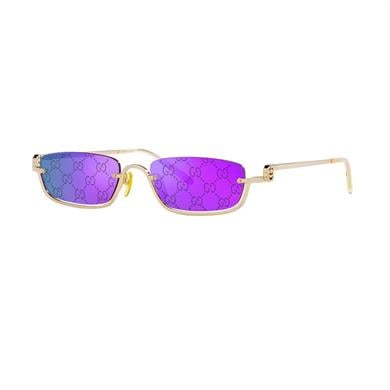 Gucci GG 1278S 005 55 Kadın Dikdörtgen Gold Metal Güneş Gözlüğü