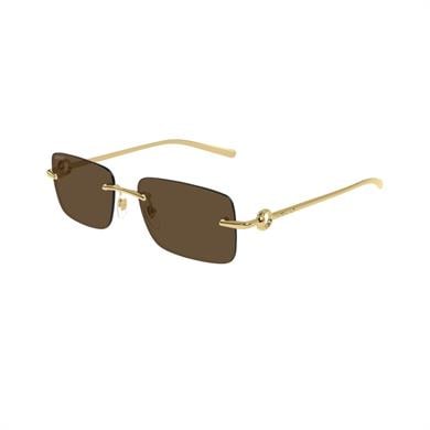Gucci GG 1703S 004 55 Unisex Dikdörtgen Gold Metal Güneş Gözlüğü