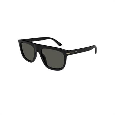 Gucci GG 1726S 001 56 Unisex Oval Siyah Kemik Güneş Gözlüğü