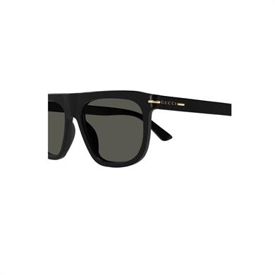 Gucci GG 1726S 001 56 Unisex Oval Siyah Kemik Güneş Gözlüğü