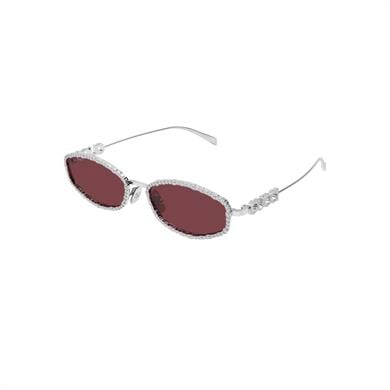 Gucci GG 1803S 002 55 Kadın Oval Gri Metal Güneş Gözlüğü