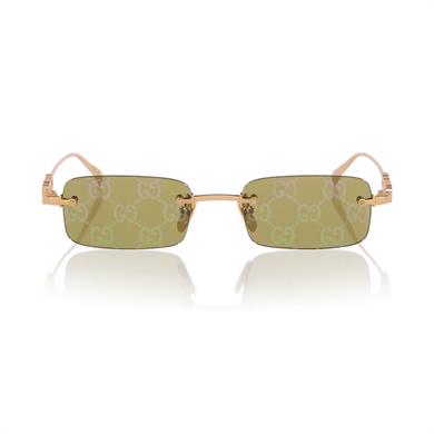 Gucci GG 1808S 002 52 Unisex Dikdörtgen Goldi Metal Güneş Gözlüğü